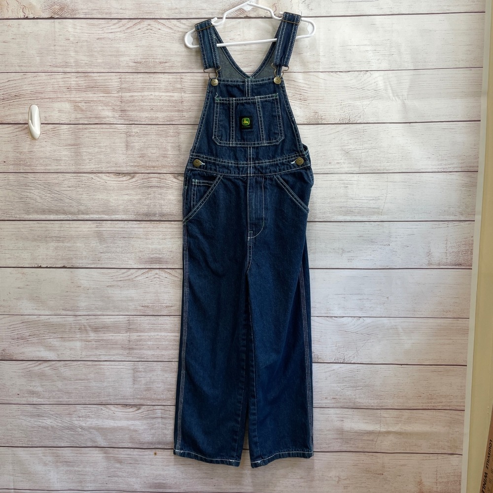 JOHN DEERE OVERALLS IN BLUE DENIM. SIZE 7